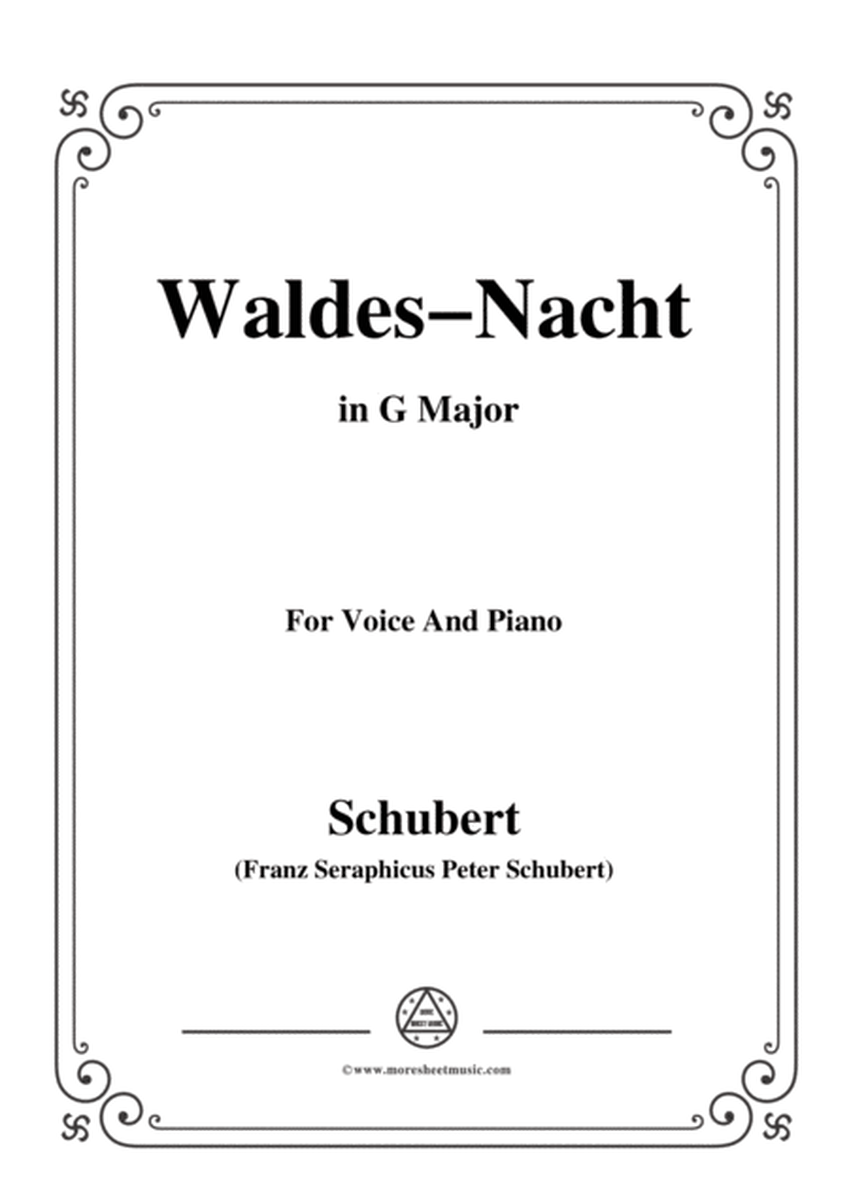 Schubert-Waldes-Nacht,D.708,in G Major,for Voice&Piano image number null