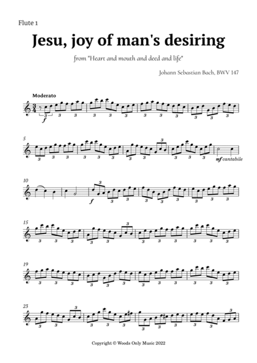 Jesu, joy of man's desiring by Bach for Flute Quartet image number null