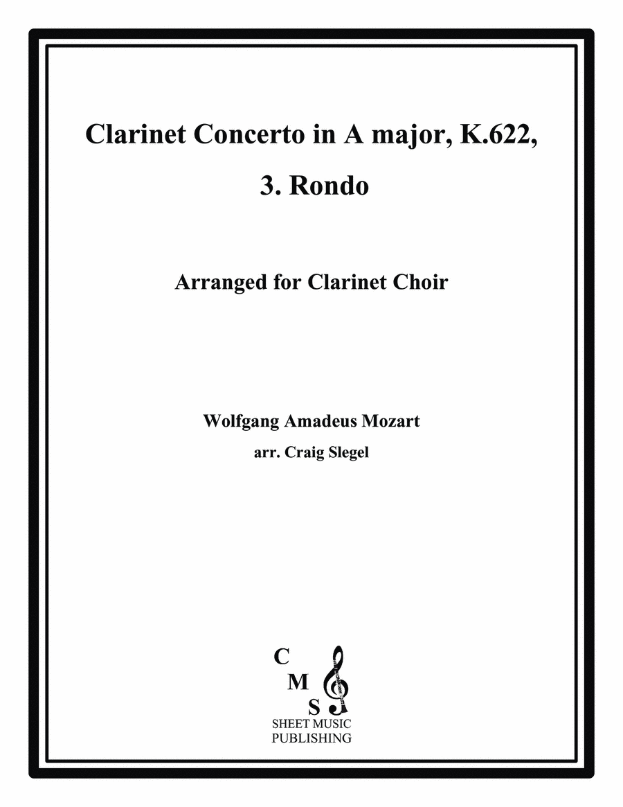 Mozart Clarinet Concerto in A major, K.622, 3. Rondo for Clarinet Choir image number null