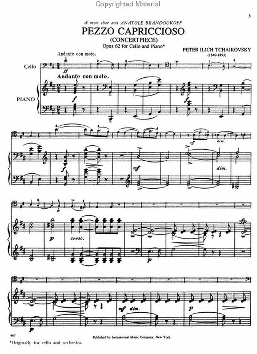 Pezzo Capriccioso, Opus 62. Concertpiece