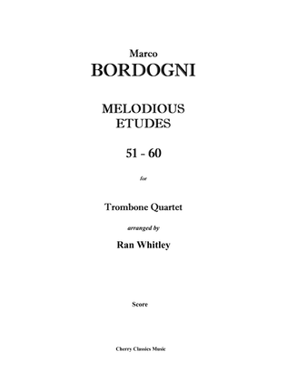 Book cover for Melodious Etudes 51-60 for Trombone Quartet