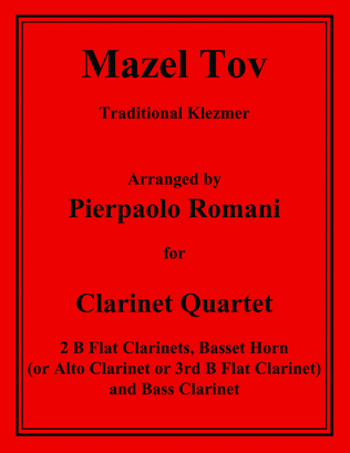 Book cover for Mazel Tov - For Clarinet Quartet