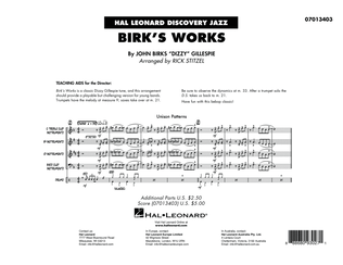 Book cover for Birk's Works (arr. Rick Stitzel) - Conductor Score (Full Score)