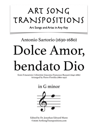 Book cover for SARTORIO: Dolce Amor, bendato Dio (transposed to G minor)