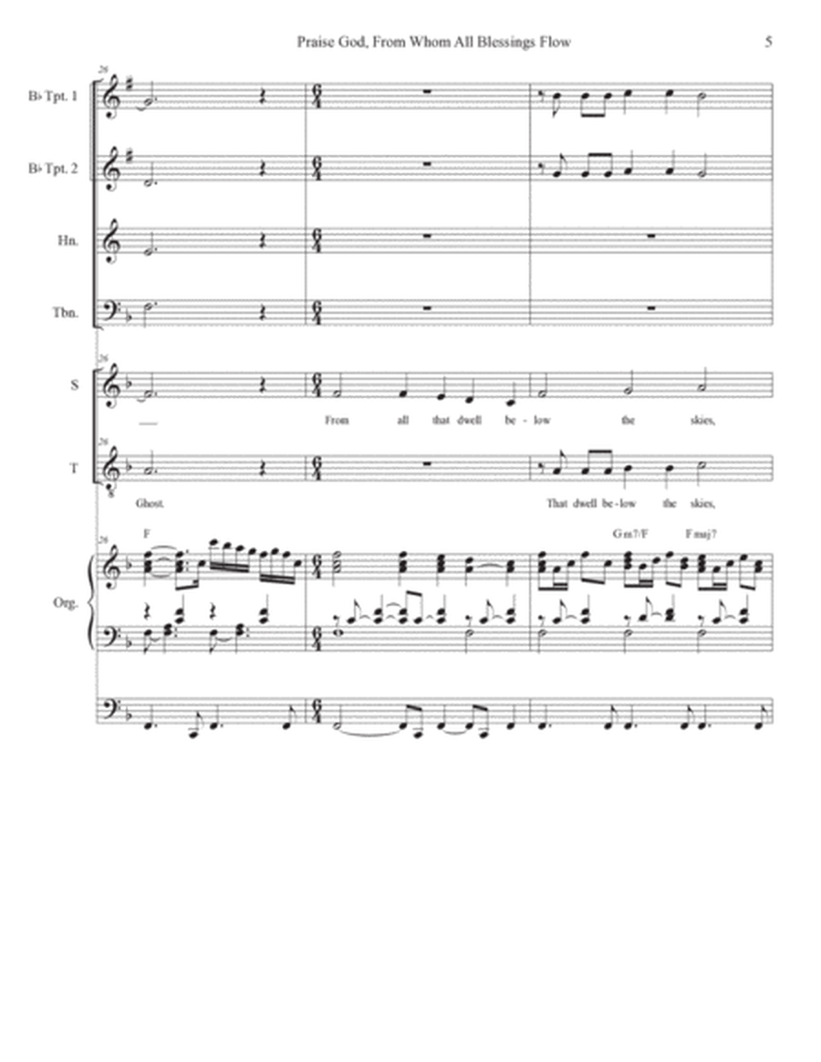 Praise God, From Whom All Blessings Flow (2-part choir - (Sop. & Ten.) (Full Score) - Score Only image number null