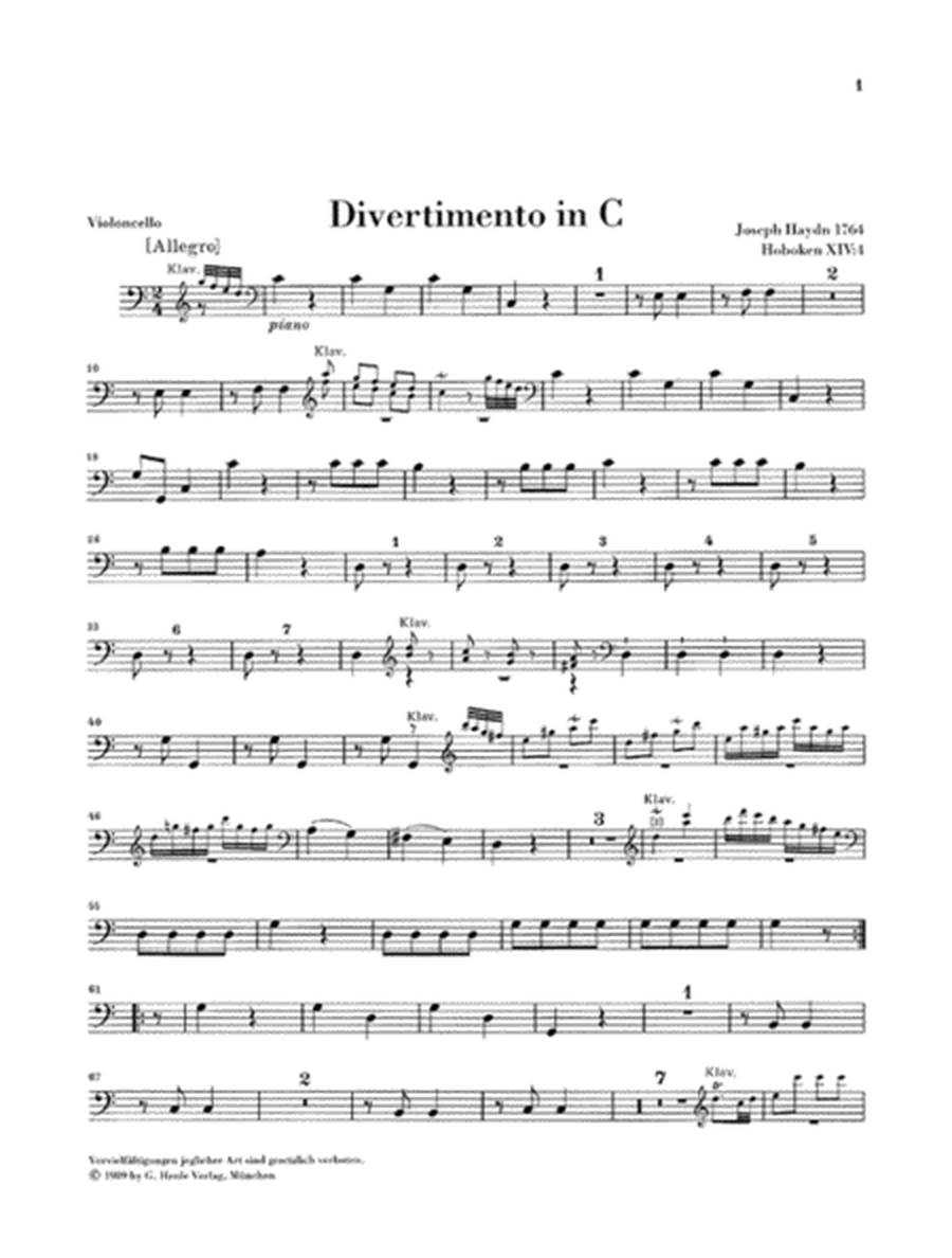 Divertimenti for Piano (Cembalo) with 2 Violins and Violoncello