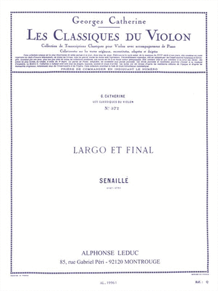 Book cover for Largo et Final - Classiques No. 372