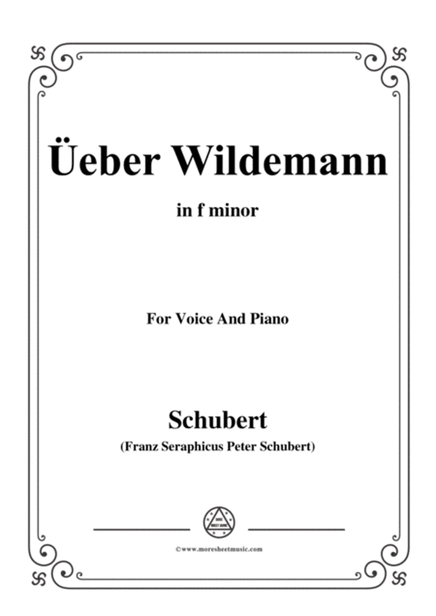 Schubert-Über Wildemann,in f minor,Op.108 No.1,for Voice and Piano image number null