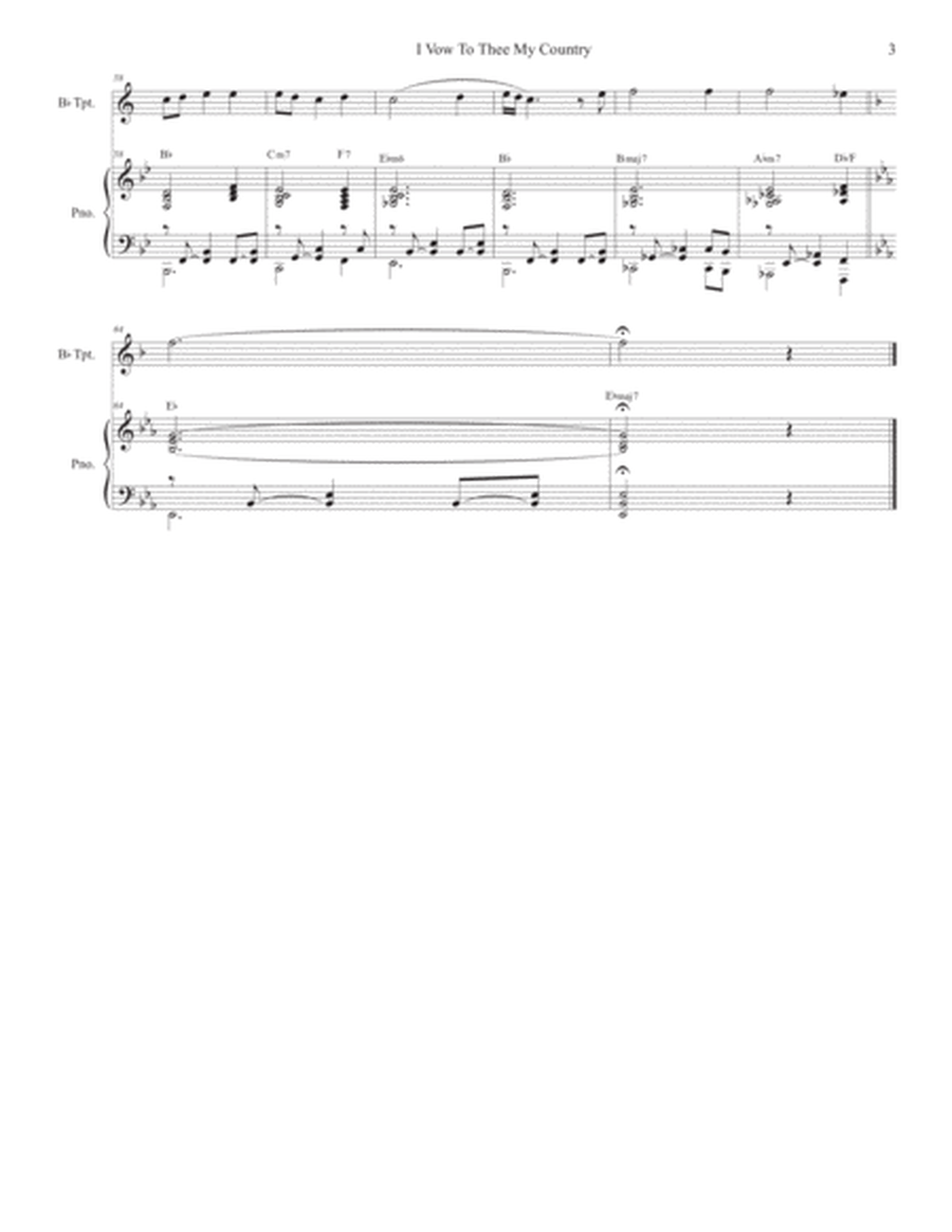 I Vow To Thee My Country (Bb-Trumpet solo and Piano) image number null