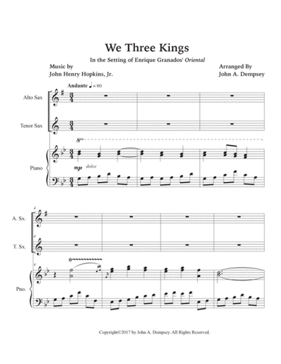 We Three Kings (Trio for Alto Sax, Tenor Sax and Piano) image number null