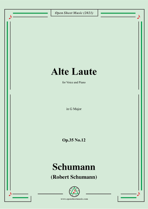 Book cover for Schumann-Alte Laute,Op.35 No.12,in G Major