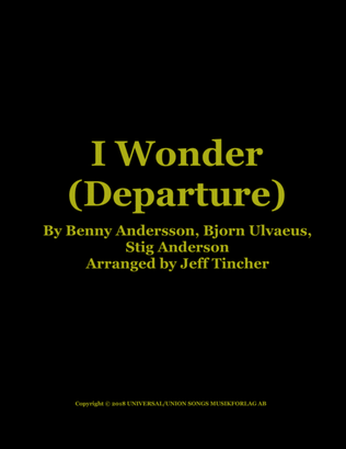 Book cover for I Wonder (departure)