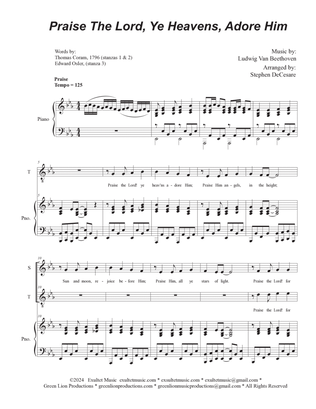Praise The Lord! Ye Heavens, Adore Him (2-part choir - (Soprano and Tenor)