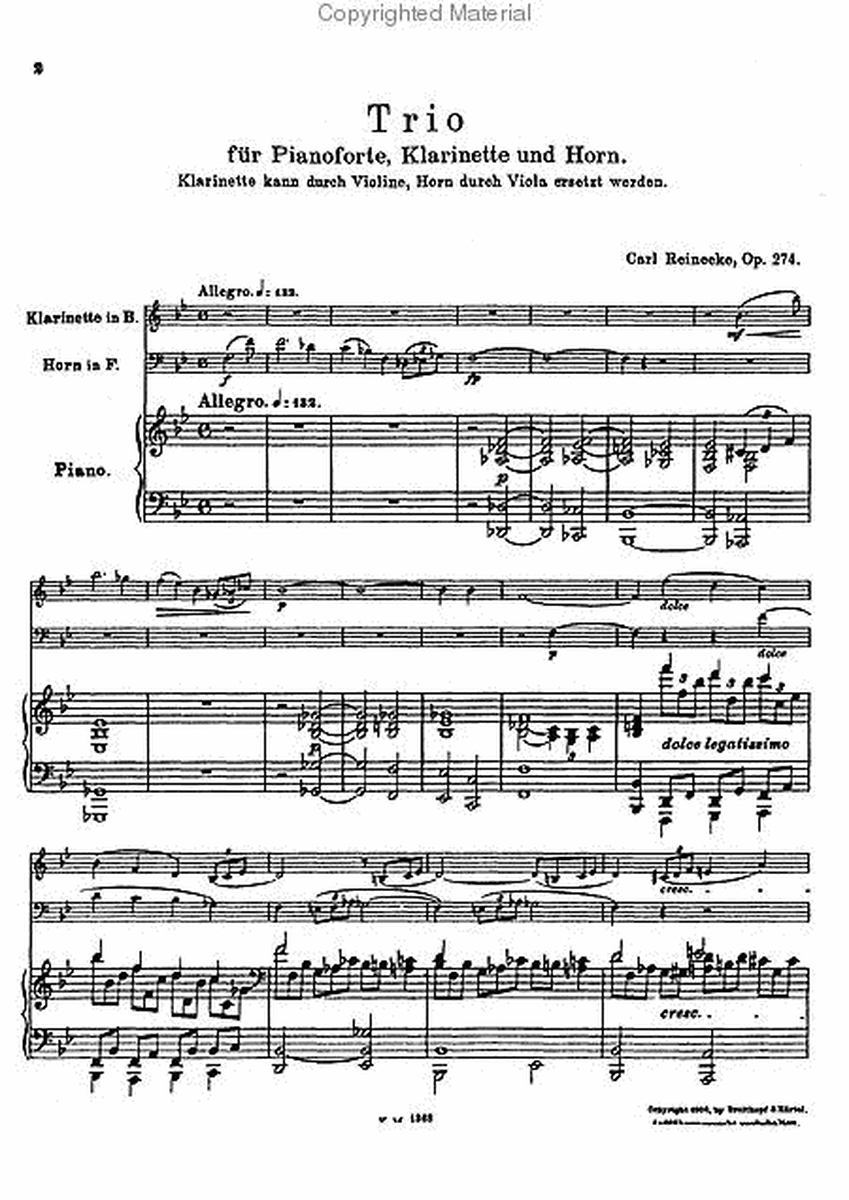 Trio, Op. 274 Clarinet - Sheet Music