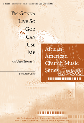 Book cover for I'm Gonna Live So God Can Use Me