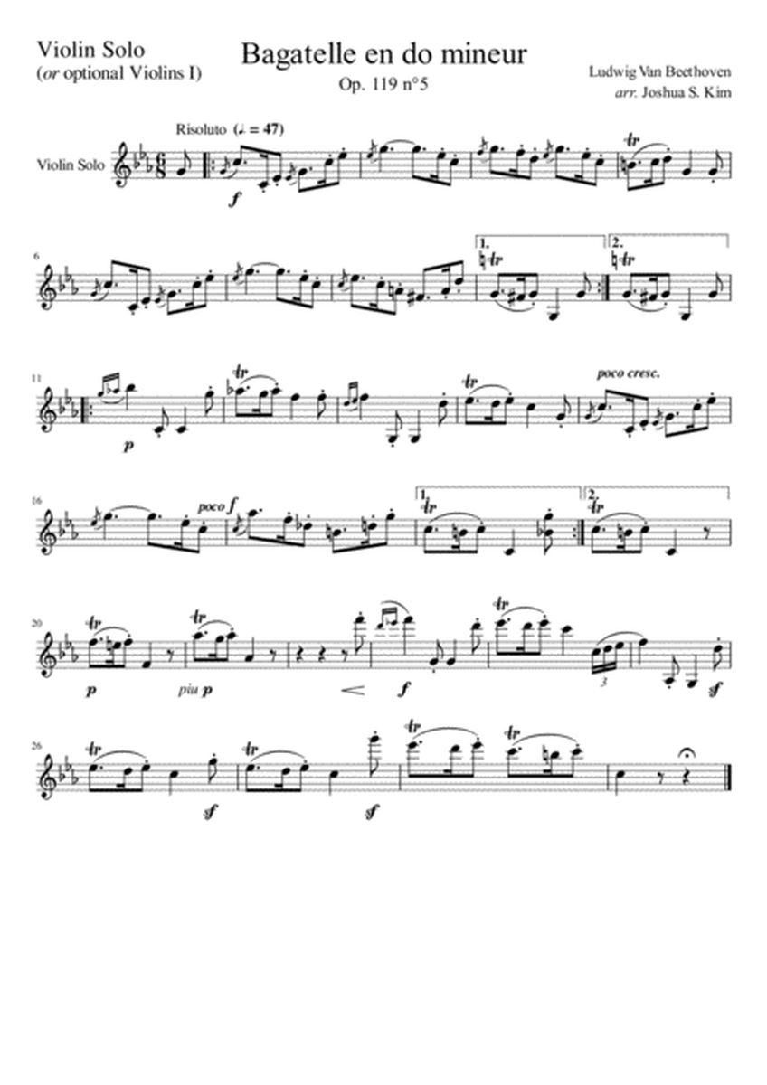 Bagatelle No.5, Op. 119 for String Ensemble (or String Quartet) image number null