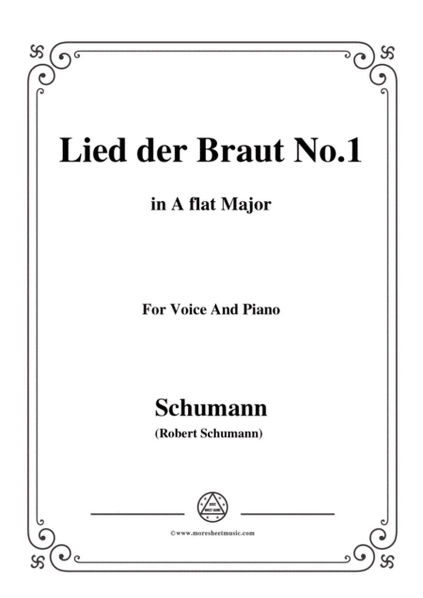 Schumann-Lied der Braut No.1,in A flat Major,for Voice and Piano image number null