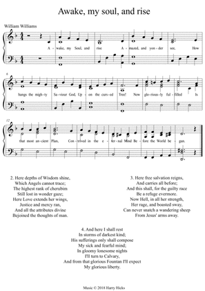 Awake, my soul, and rise. A new tune to a wonderful William Williams hymn.
