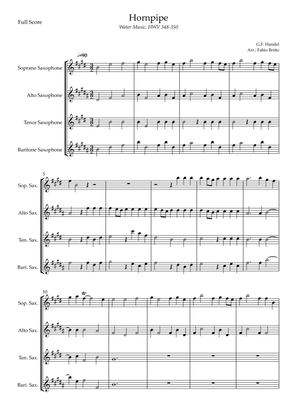 Book cover for Hornpipe (G.F. Handel HWV 348-350) for Saxophone Quartet