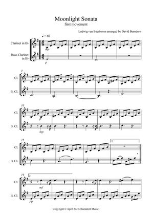 Moonlight Sonata (1st movement) for Clarinet and Bass Clarinet Duet