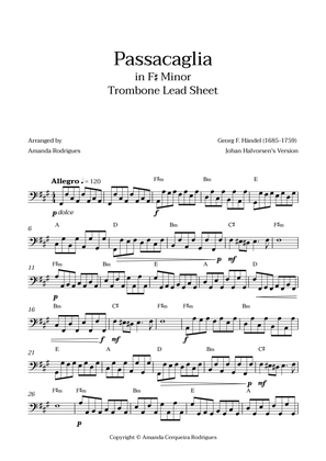 Passacaglia - Easy Trombone Lead Sheet in F#m Minor (Johan Halvorsen's Version)