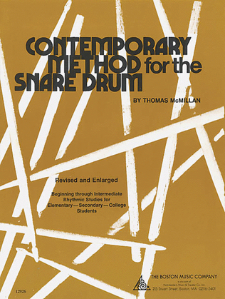 Book cover for Contemporary Method for Snare Drum