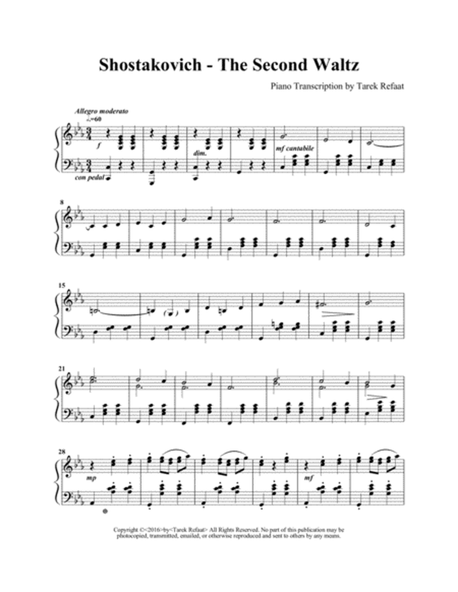 Shostakovich, The Second Waltz - Piano Transcription by Tarek Refaat