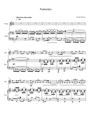 Book cover for Claude Debussy - Fantoches (Violin Solo)