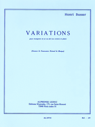 Book cover for Variations Op. 53 (trumpet And Piano)