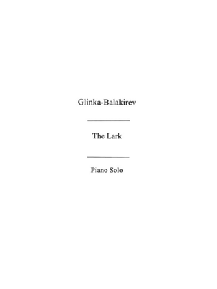 Book cover for Balakirev - The Lark For Piano