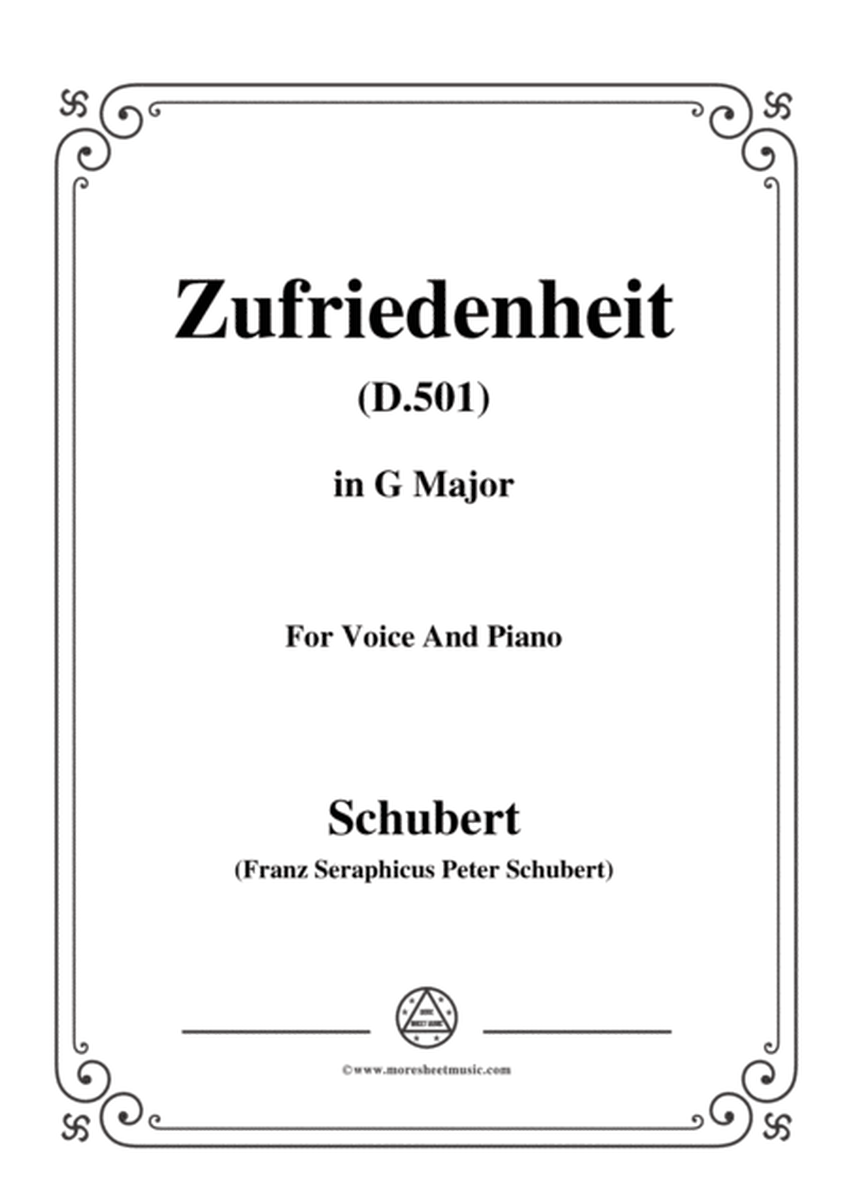 Schubert-Zufriedenheit(Contentment),D.501,in G Major,for Voice&Piano image number null
