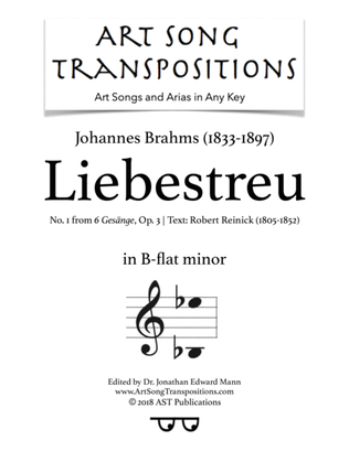 BRAHMS: Liebestreu, Op. 3 no. 1 (transposed to B-flat minor)
