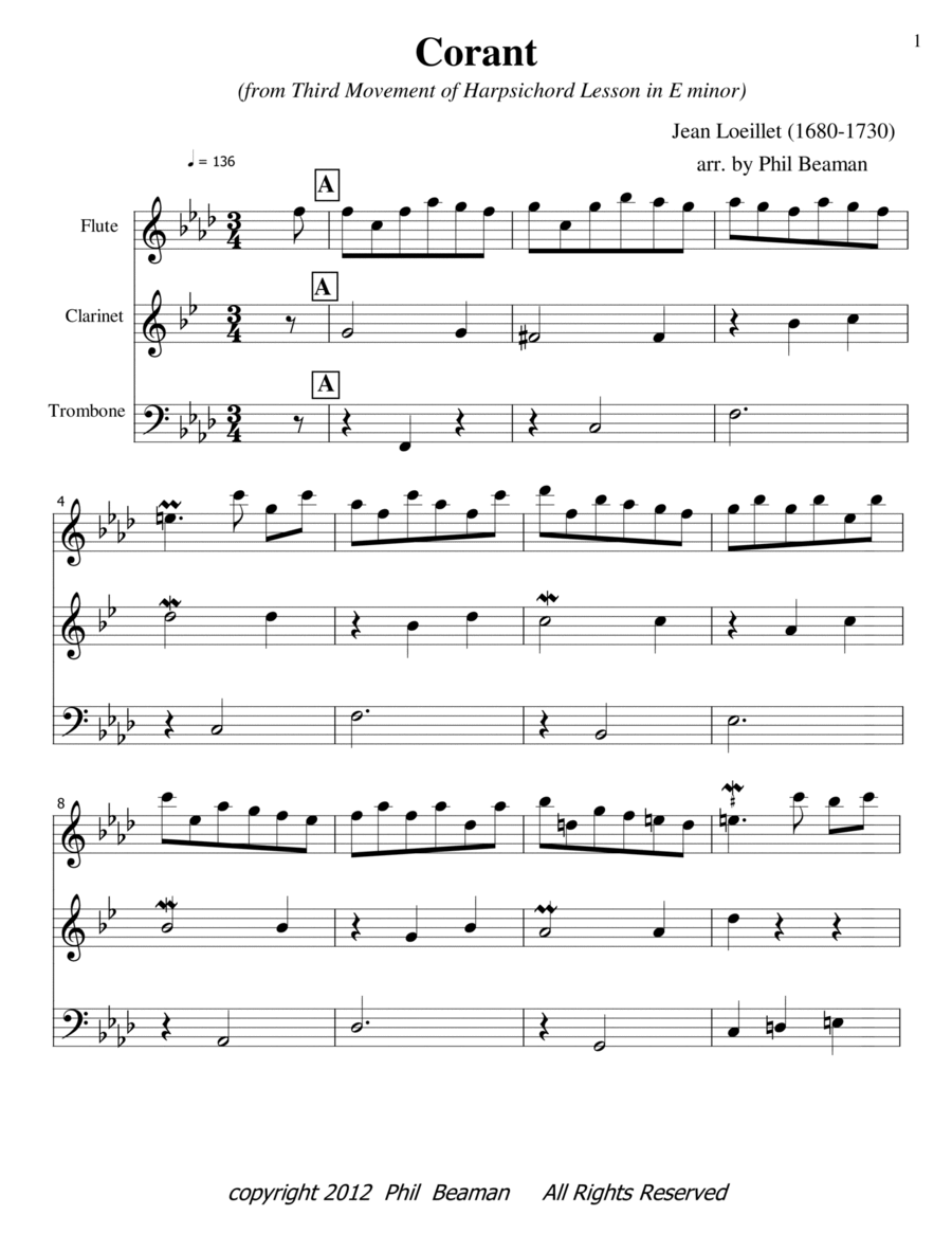 Corant - trio- flute/clarinet/trombone image number null