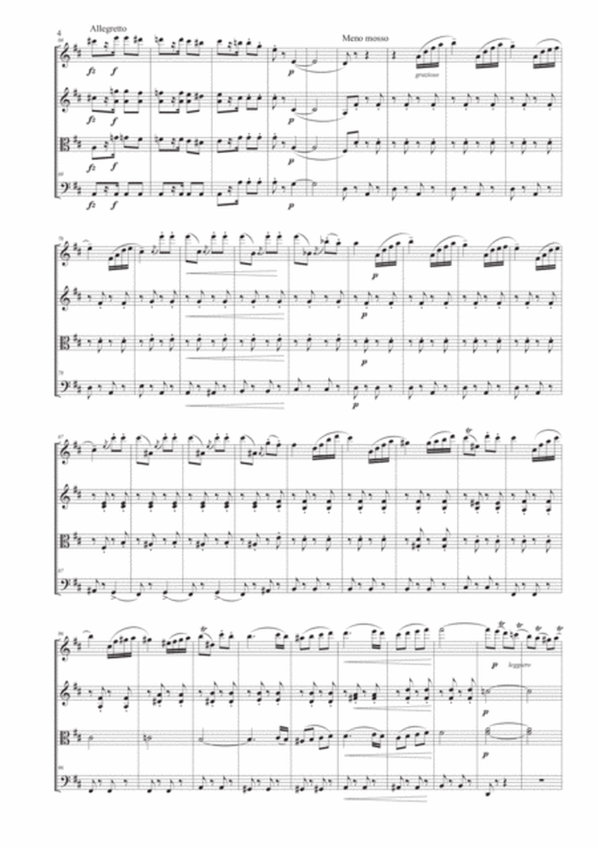 Overture from the Operetta "Die Fledermaus" for String Quartet image number null