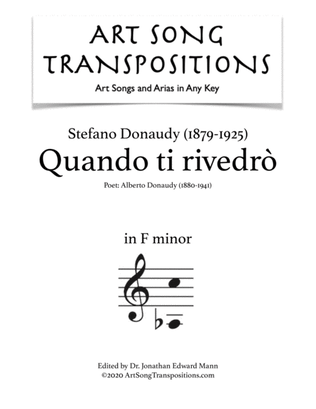 Book cover for DONAUDY: Quando ti rivedrò (transposed to F minor)