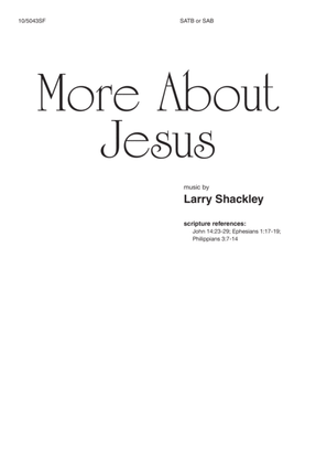 Book cover for More About Jesus