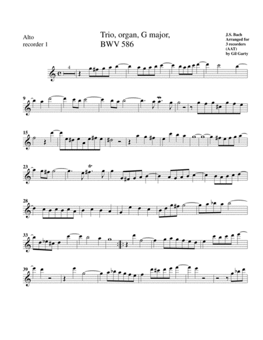 Trio for organ, BWV 586 (arrangement for 3 recorders)