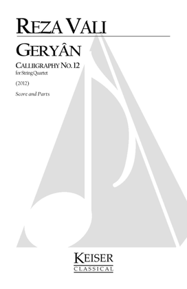 Book cover for Geryan: Calligraphy No. 12 for String Quartet