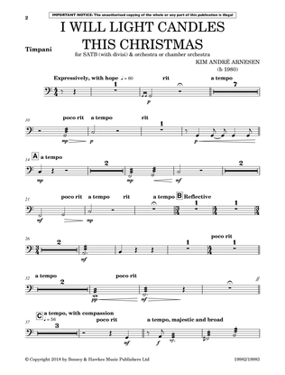 Book cover for I Will Light Candles This Christmas (Full Orchestration) - Timpani