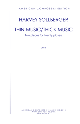 Book cover for [Sollberger] Thin Music/Thick Music