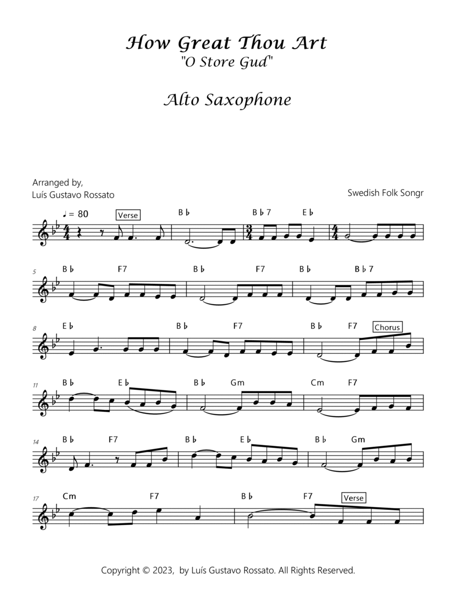 How Great Thou Art (O Store Gud) - Alto sax image number null
