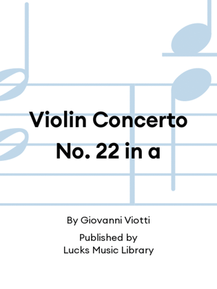 Book cover for Violin Concerto No. 22 in a