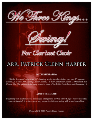 Book cover for We Three Kings Swing - for Clarinet Choir