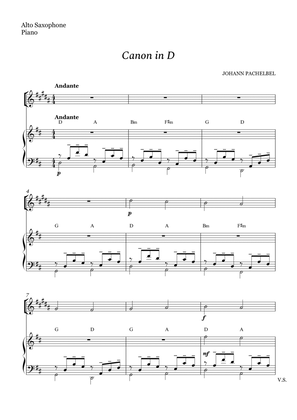 Canon in D for Alto Sax and Piano (With Chords)