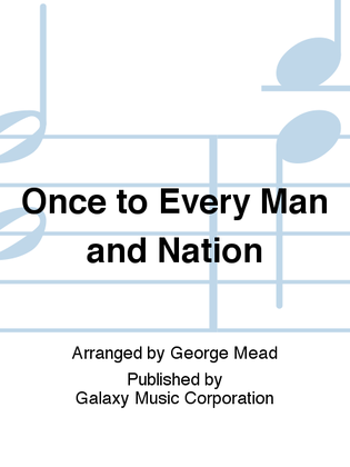 Book cover for Once to Every Man and Nation