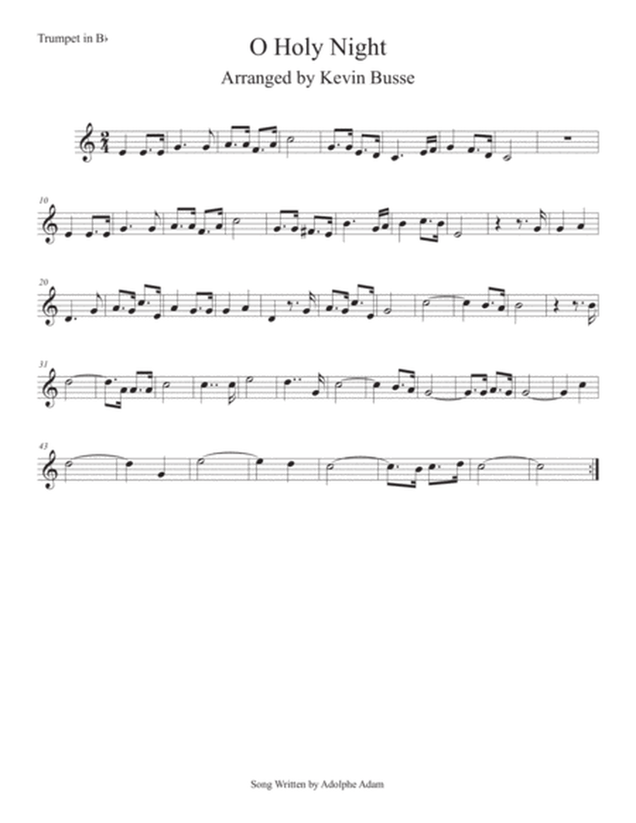 O Holy Night (Easy key of C) Trumpet image number null