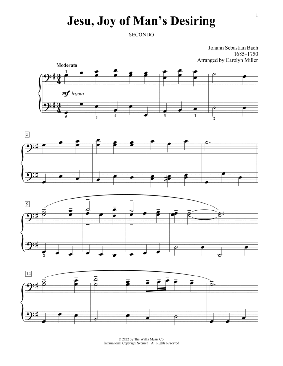 Jesu, Joy Of Man's Desiring (arr. Carolyn Miller)