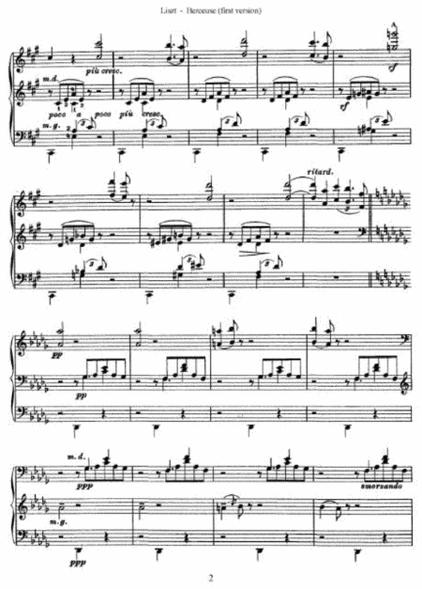 Franz Liszt - Berceuse (first version)
