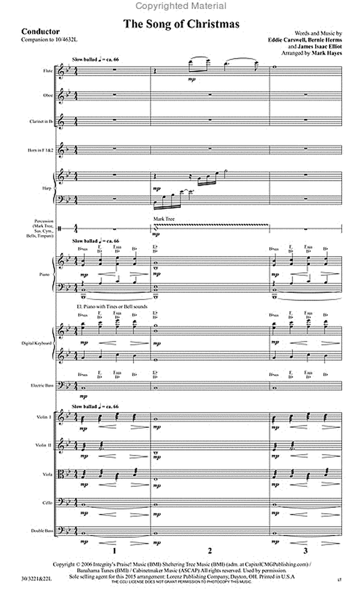 The Song of Christmas - Orchestral Score and Parts image number null