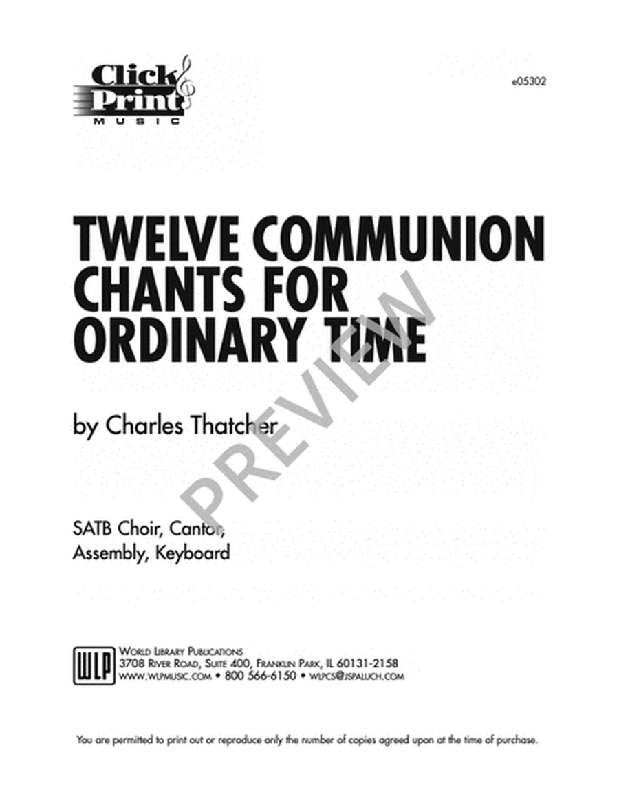 Twelve Communion Chants for Ordinary Time image number null